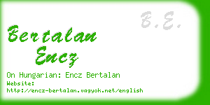 bertalan encz business card